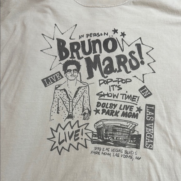 Bruno Mars live in Vegas Graphic Tee - Cream - Picture 3 of 3